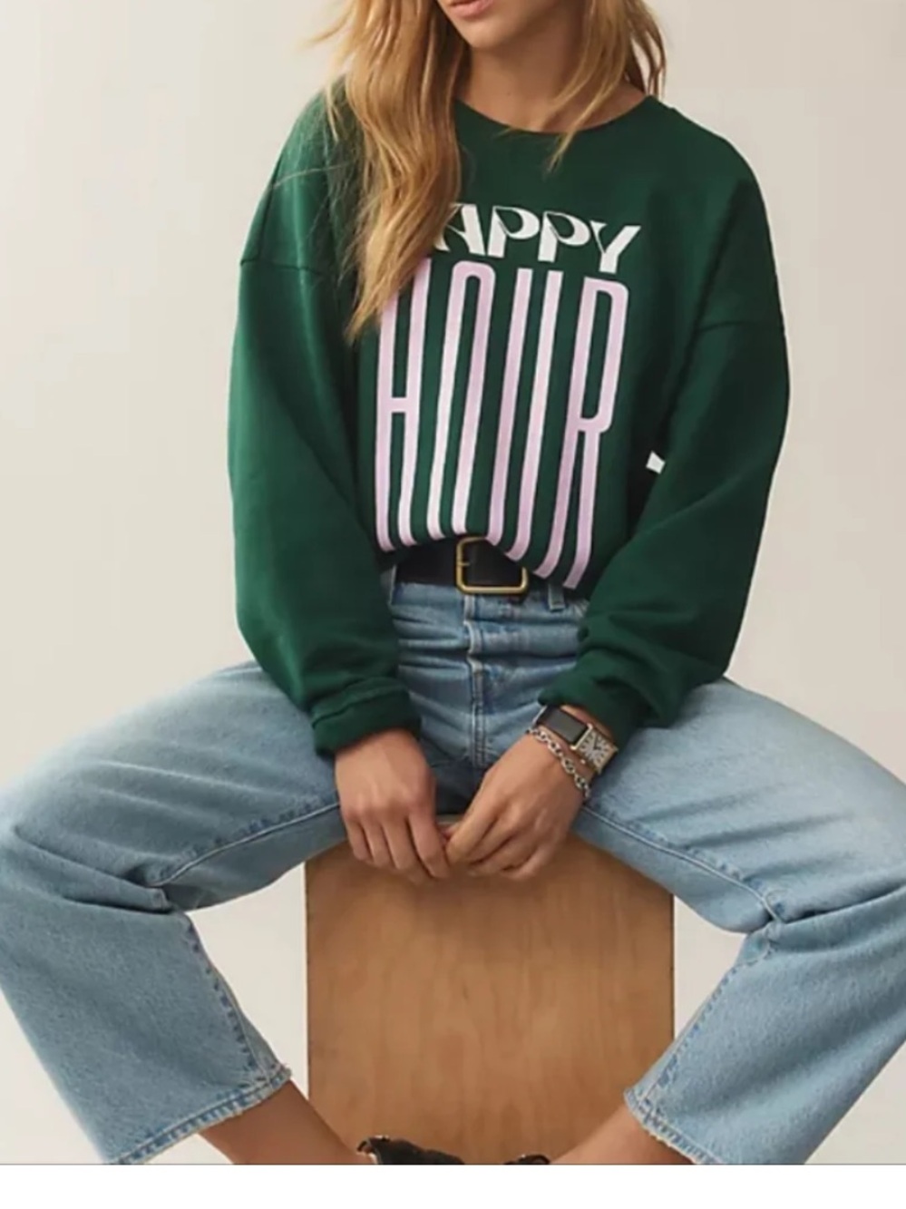 Maeve X Jordan Nickson Happy Hour Sweatshirt Anthropologie | Size Large